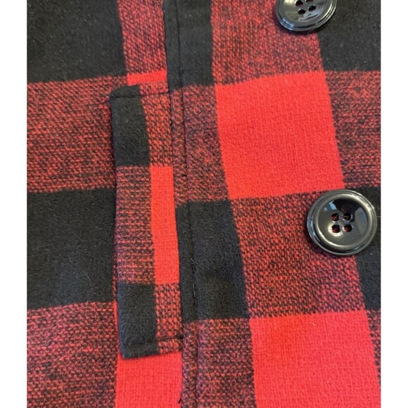 Rampage Women’s Buffalo Check Plaid Pea Coat Double Breasted Jacket Size Medium - Picture 4 of 7